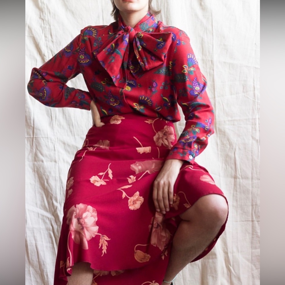 Tie Neck Italian Blouse